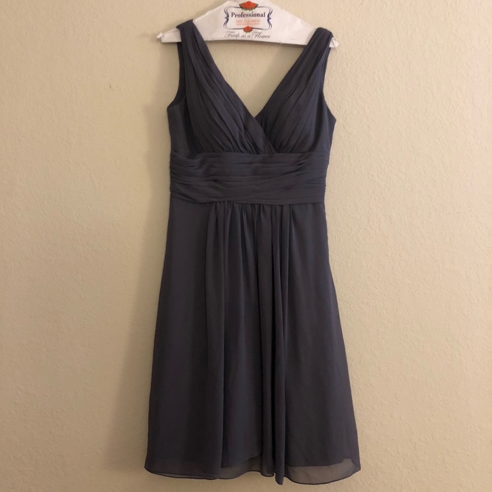 LAST CHANCE Bill Levkoff Grey Bridesmaid Dress